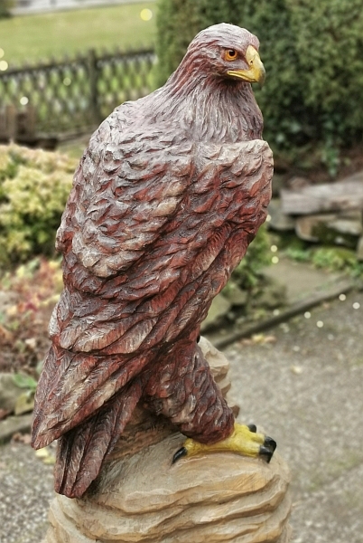 steinadler  lifesize adler eagle  motors�ge kettens�ge schnitzen jochen adam holzwerker