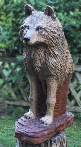 wolf holz geschnitzt motors�ge kettens�ge kunst holzwerker